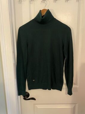 Ralph Lauren Black Label Dark Green Silk Blend Turtleneck Sweater